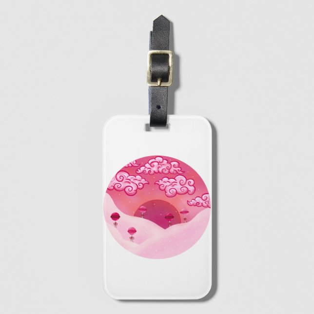 Lollipops and pretty clouds luggage tag (Front Vertical)