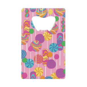 Lollipops Candy Pattern Credit Card Bottle Opener