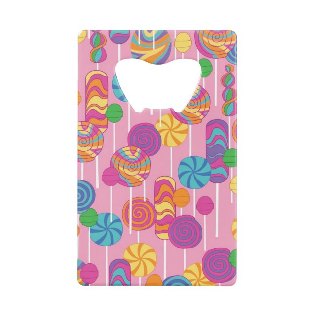 Lollipops Candy Pattern Credit Card Bottle Opener (Front)