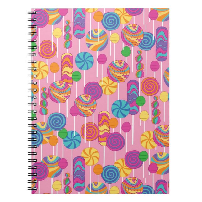 Lollipops Candy Pattern Notebook (Front)