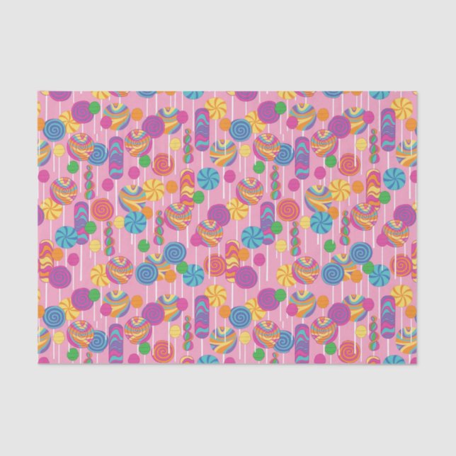 Lollipops Candy Pattern Tissue Paper (Front)