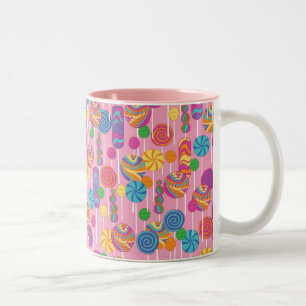 Lollipops Candy Pattern Two-Tone Coffee Mug