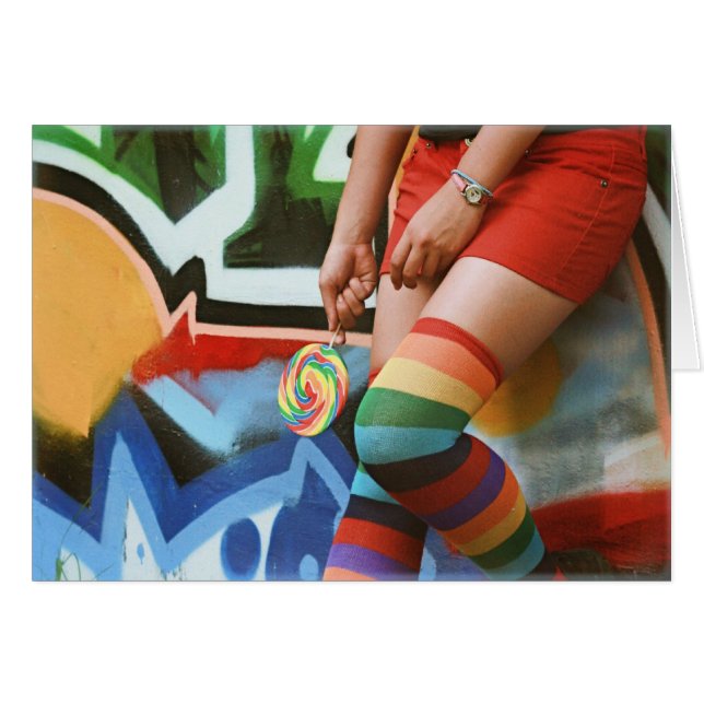 Lollipops et Rainbows - Carte blanche (Devant horizontal)