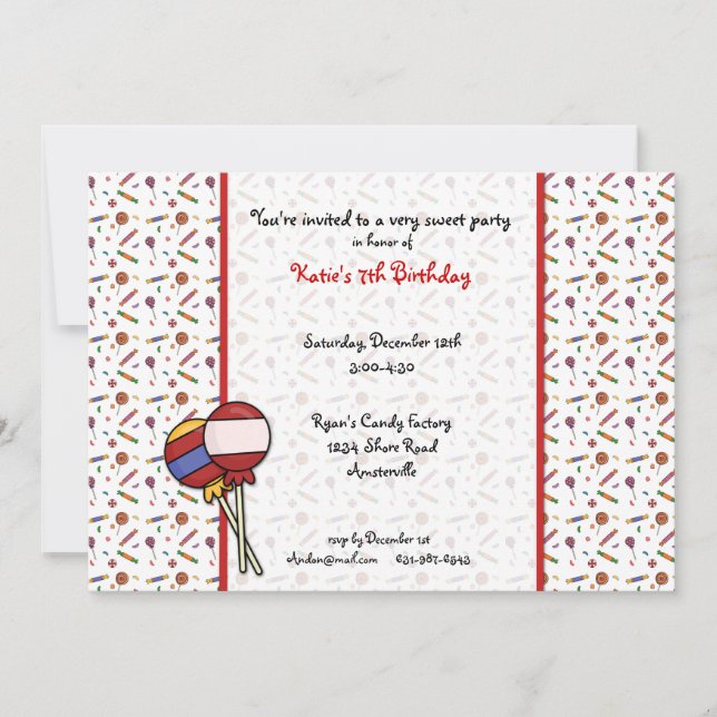 Lollipops Invitation (Front)