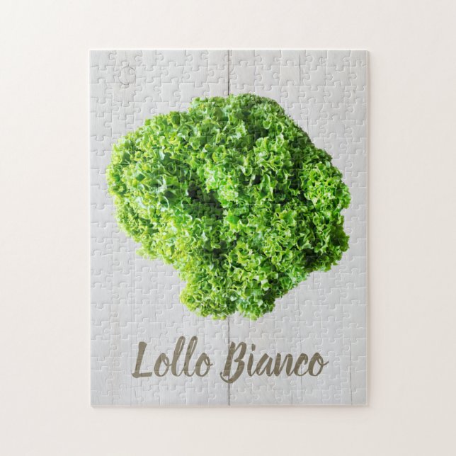 Lollo Bianco Salad lettuce leaves for Vegans Jigsaw Puzzle (Vertical)
