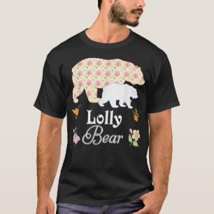 Lolly Floral Flower Bear Cute Family Mommy Grandma T-Shirt