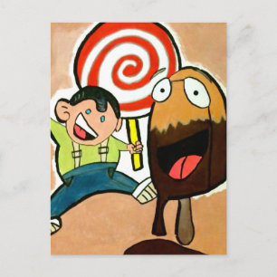 Lollypop boy postcard