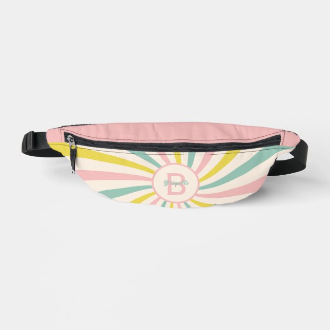 'Lollypop Vibes', retro pastel swirl  Fanny Pack (Front)