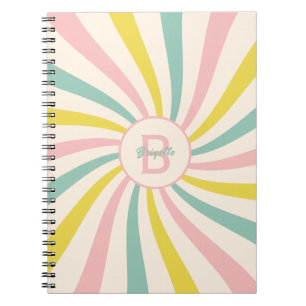 'Lollypop Vibes', retro pastel swirl  Notebook