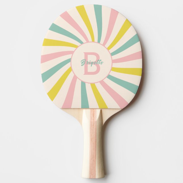 'Lollypop Vibes', retro personalized Ping Pong Paddle (Front)