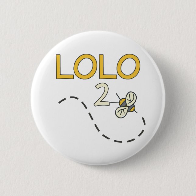 Lolo 2 Bee Inch Round Button (Front)