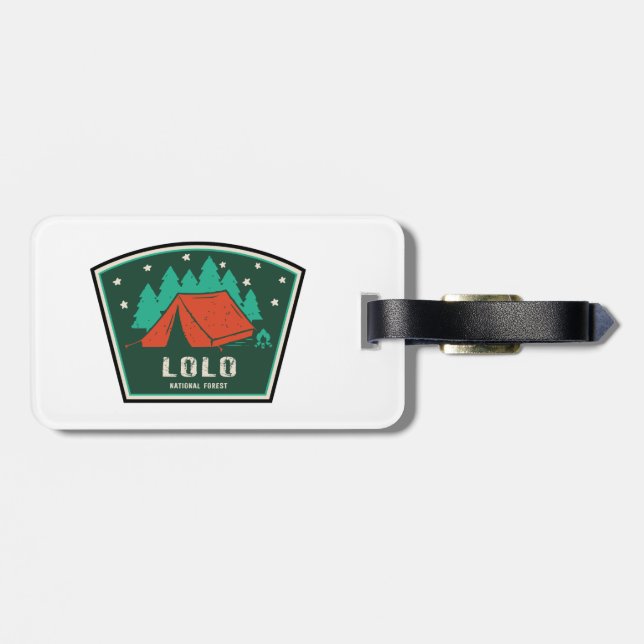 Lolo National Forest Montana Camping Luggage Tag (Back Horizontal)