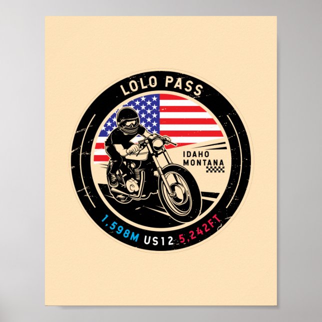 Lolo Pass Idaho Motorcycle Poster (Front)