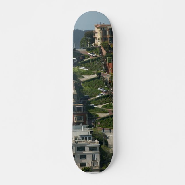Lombard Street In San Francisco Americas Crookedes Skateboard (Front)