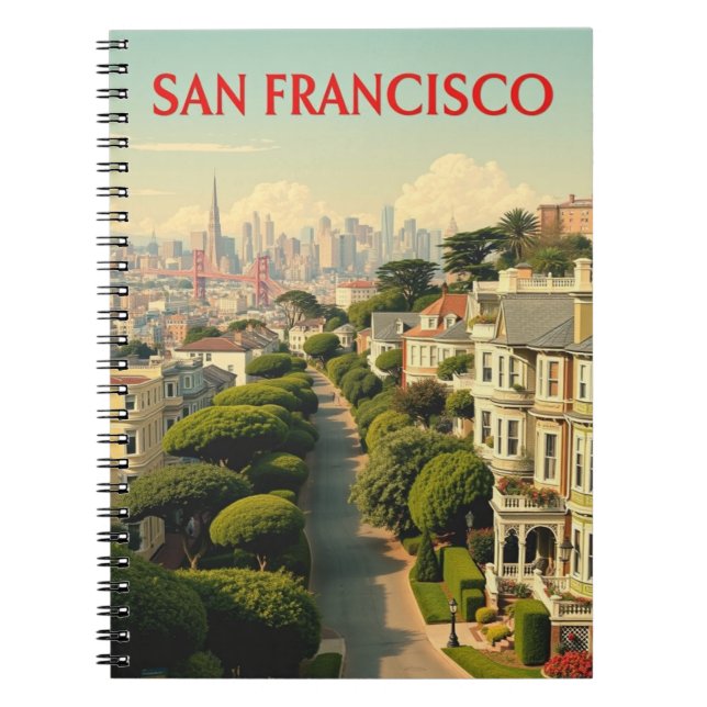 Lombard Street, San Francisco | Vintage Retro  Notebook (Front)
