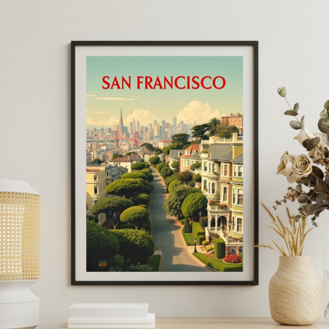 Lombard Street, San Francisco | Vintage Retro Poster (Creator Uploaded)