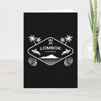 Lombok Indonesia Island Sea Turtle Palms Vacation  Card
