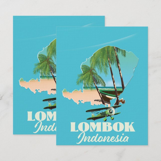 Lombok Indonesia map (Front/Back)