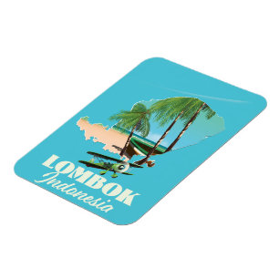 Lombok Indonesia map Magnet