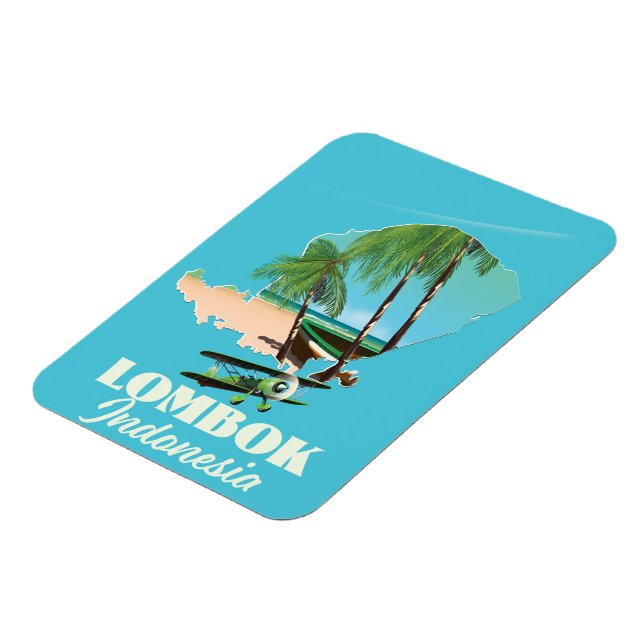 Lombok Indonesia map Magnet (Left Side)