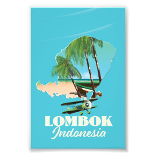 Lombok Indonesia map Photo Print