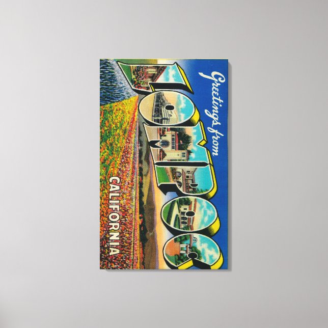 Lompoc, California - Large Letter Scenes Canvas Print (Front)