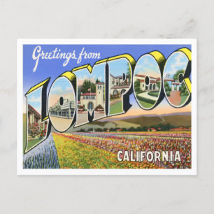 Lompoc, Californie Vintage Big Letters Carte posta