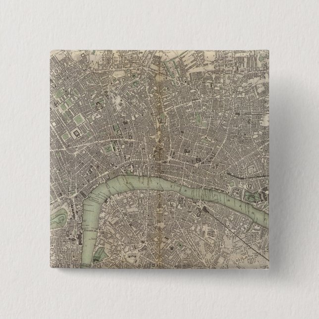 London 1843 2 inch square button (Front)