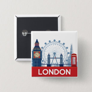 London 2 Inch Square Button