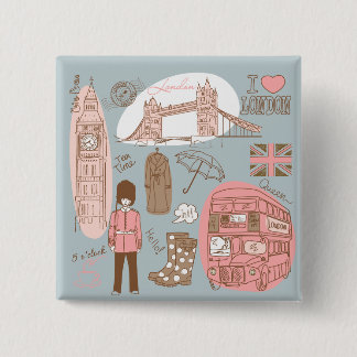 london 2 inch square button