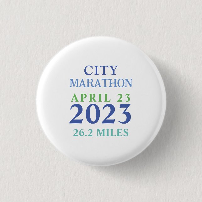 London April 23 Marathon Custom Text  Tote Bag 1 Inch Round Button (Front)