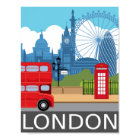 London art print retro travel phone box red bus