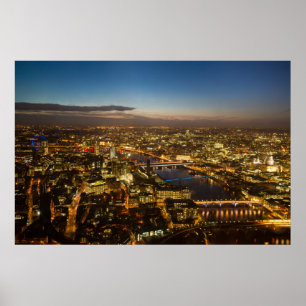 London at night - Aerial View poster