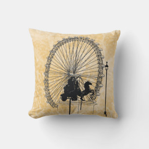 London Attraction Ink Sketch Neutral Abstract Throw Pillow