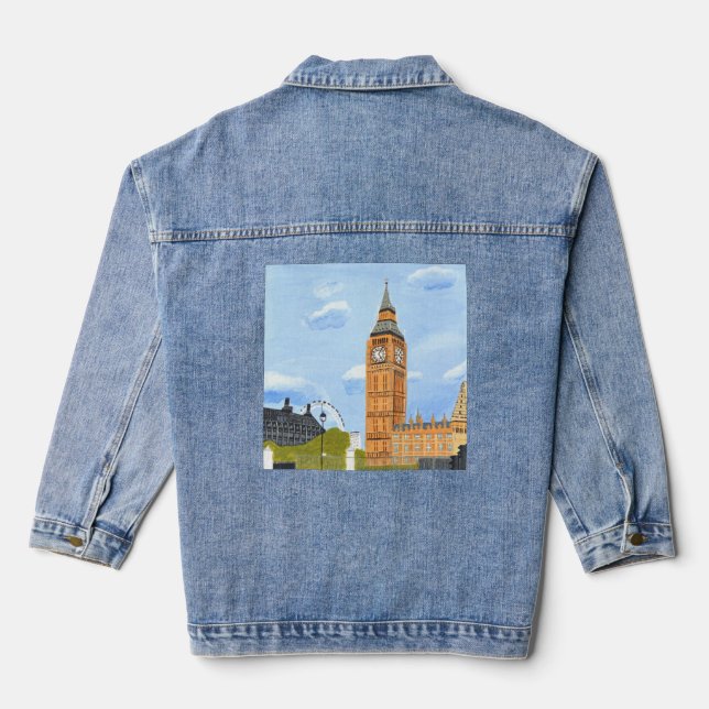 London Big Ben Denim Jacket  (Back)