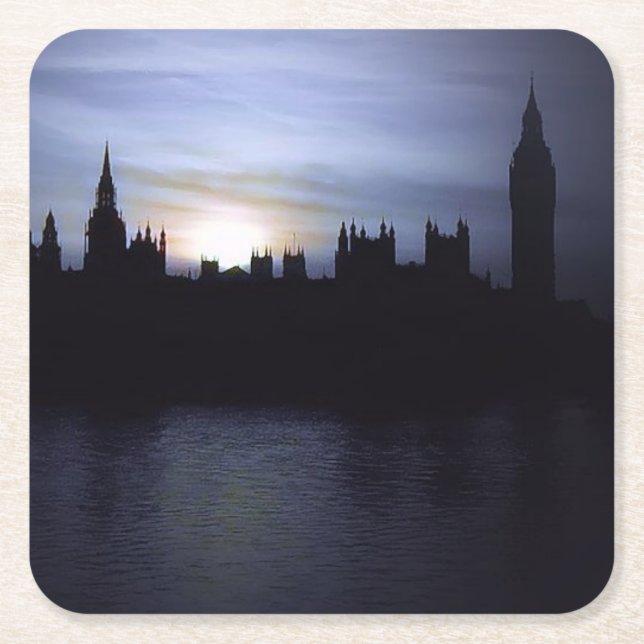 London-Big Ben-Elizabeth Tower-Sunset Coaster (Front)
