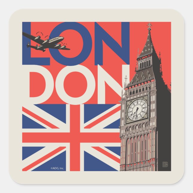 London Big Ben | England Square Sticker (Front)