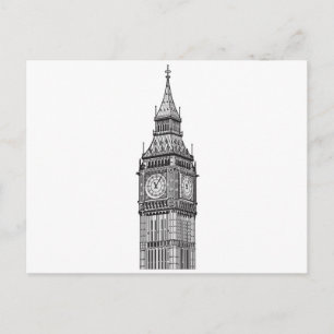 London Big Ben Illustration Postcard