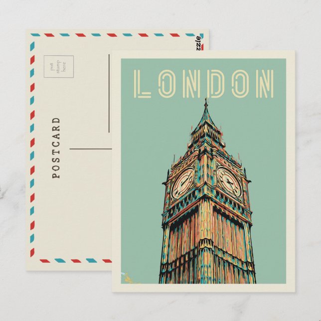 London Big Ben illustration Postcard (Front/Back)