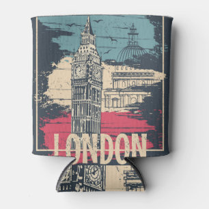 London Big Ben: Typography Poster Can Cooler