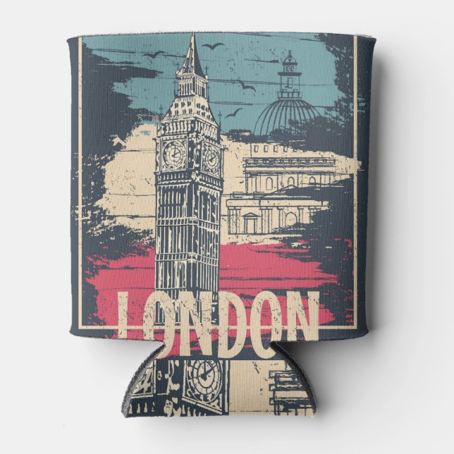 London Big Ben: Typography Poster Can Cooler (Front)