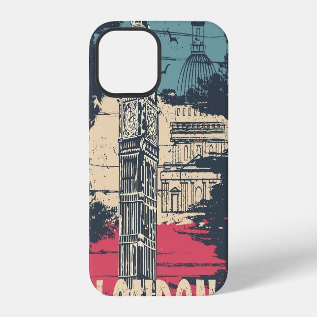 London Big Ben: Typography Poster iPhone Case (Back)