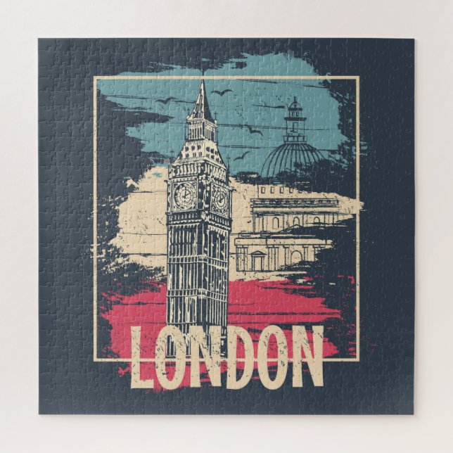London Big Ben: Typography Poster Jigsaw Puzzle (Vertical)