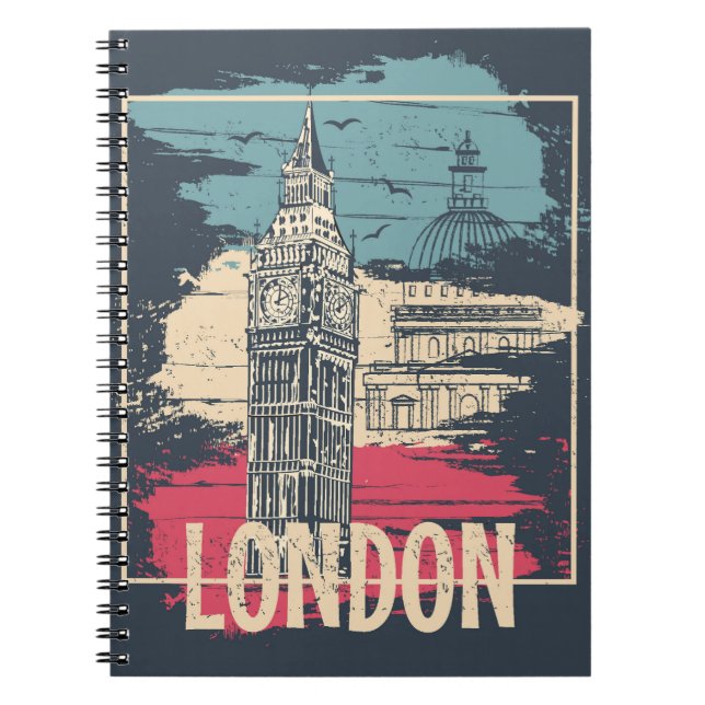London Big Ben: Typography Poster Notebook (Front)