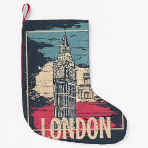 London Big Ben: Typography Poster Small Christmas Stocking
