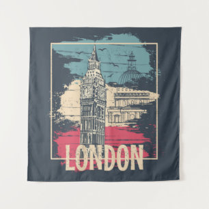 London Big Ben: Typography Poster Tapestry