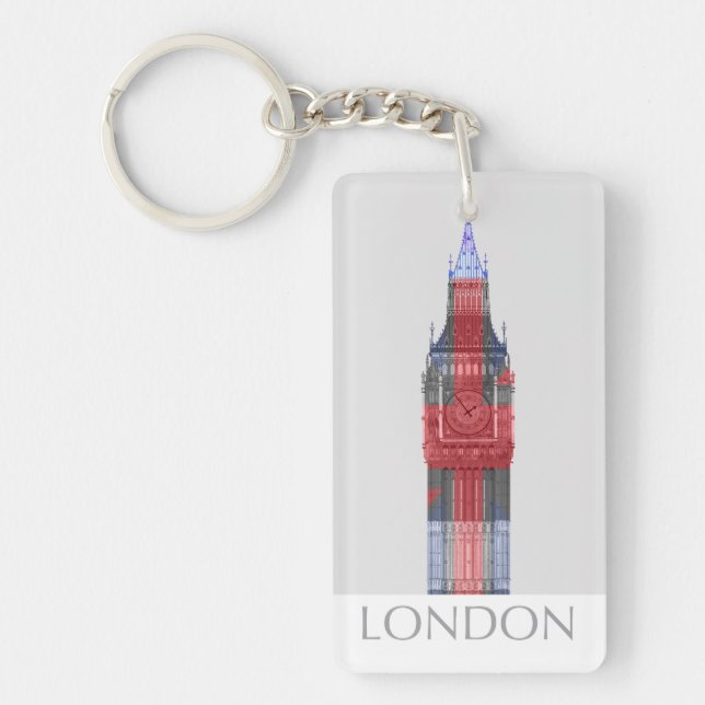 London Big Ben Union Jack Keychain (Front)