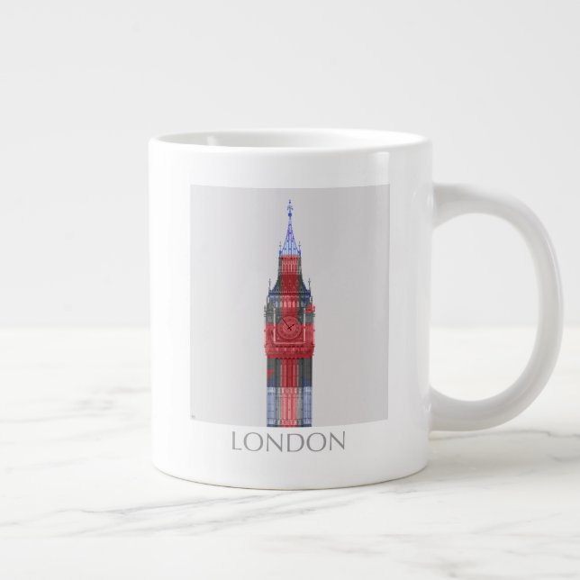London Big Ben Union Jack Large Coffee Mug (Right)