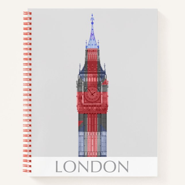 London Big Ben Union Jack Notebook (Front)