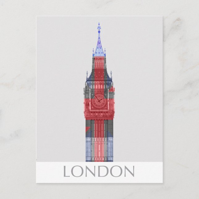 London Big Ben Union Jack Postcard (Front)